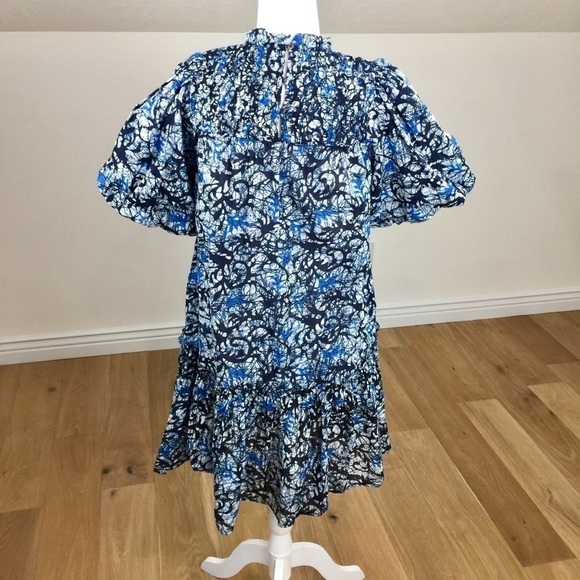 NEW Anthropologie Love the Label Andrea Blue Puff Sleeve Mini Dress - Picture 11 of 15